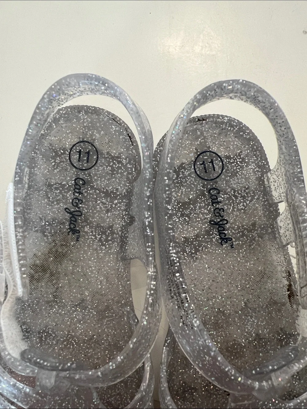 Cat & Jack Glitter Silver Jelly Sandals for Kids